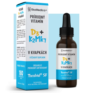 Vitamíny D3+K2Mk7 v kvapkách EkoMedica SK